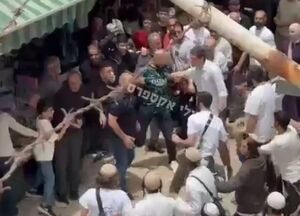فیلم/ درگیری مسلمانان و شهرک نشینان در قدس اشغالی