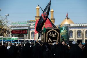 عکس/ تشییع نمادین امام جواد(ع) در کربلا