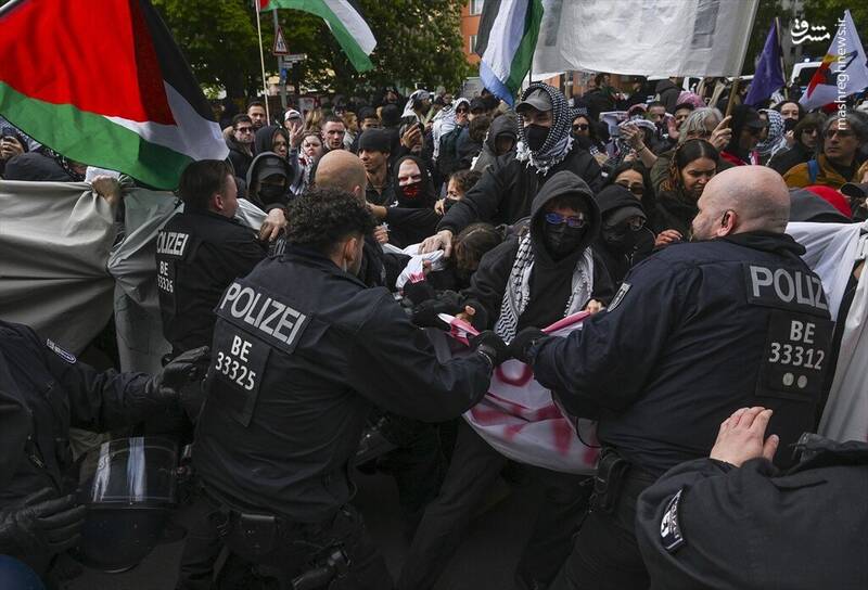 عکس/ سرکوب خشونت‌آمیز حامیان فلسطین در برلین