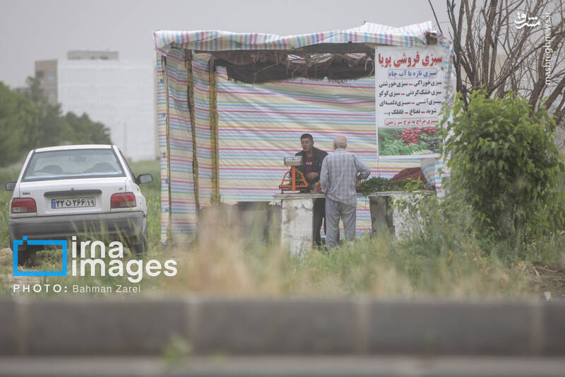 عکس/ ریزگردها و باد شدید در کرمانشاه