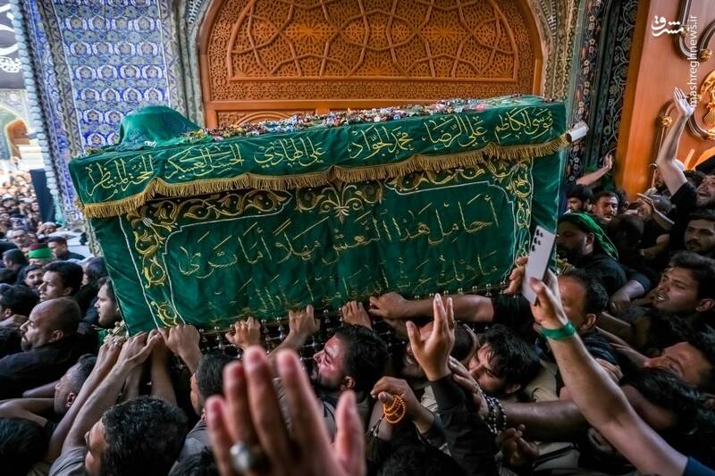 عکس/ تشییع نمادین جوان ترین امام در کاظمین