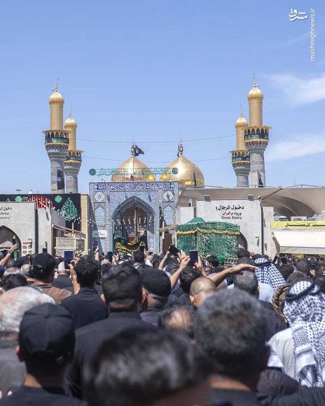 عکس/ تشییع نمادین جوان ترین امام در کاظمین