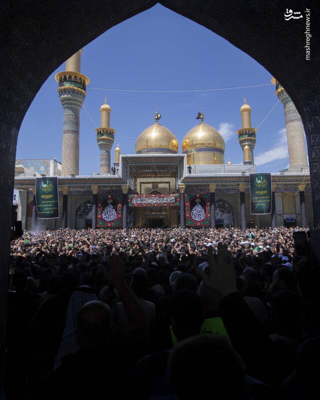 عکس/ تشییع نمادین جوان ترین امام در کاظمین