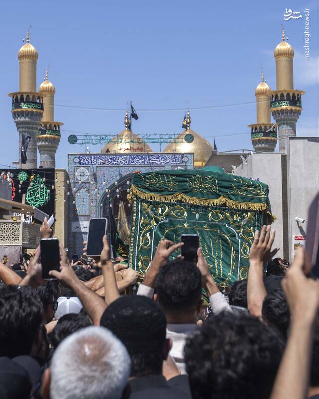 عکس/ تشییع نمادین جوان ترین امام در کاظمین