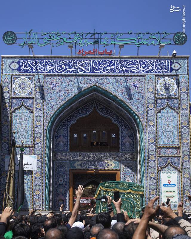 عکس/ تشییع نمادین جوان ترین امام در کاظمین