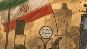 فیلم/ این پیرمرد پرچم ایران را در طوفان شن هم رها نکرد!