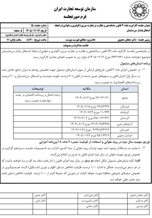 مصوبات جدید واردات کولبری و ملوانی ابلاغ شد