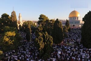 نماز عید قربان با حضور ۱۴۰ هزار فلسطینی در مسجدالاقصی اقامه شد