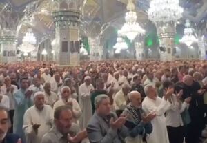 فیلم/ اقامه نماز عید قربان در بهشت رضوی