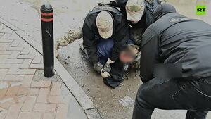 فیلم/ بازداشت جاسوس اوکراین در حومه مسکو