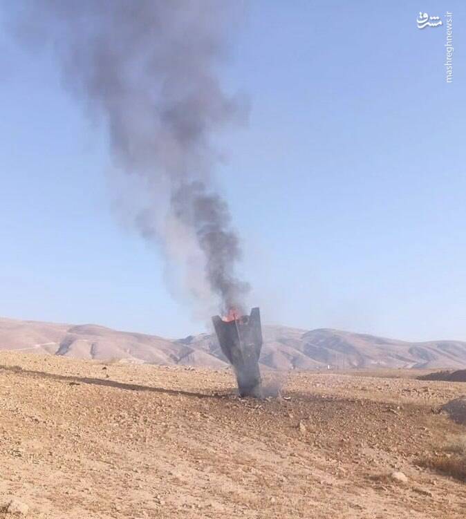 تصویری از بوستر موشک خیبرشکن در صحرای نقب