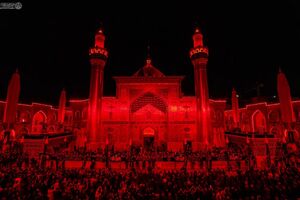 حرم امیرالمومنین در عزای پسرش قرمز شد