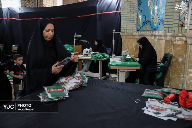 عکس/ کارگاه دوخت لباس شیرخوارگان حسینی