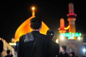 حضور دسته‌های عزاداری در اطراف حرمین سامرا