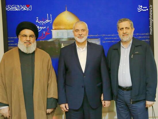 حاج رمضان در کنار فرماندهان شهید جبهه مقاومت
