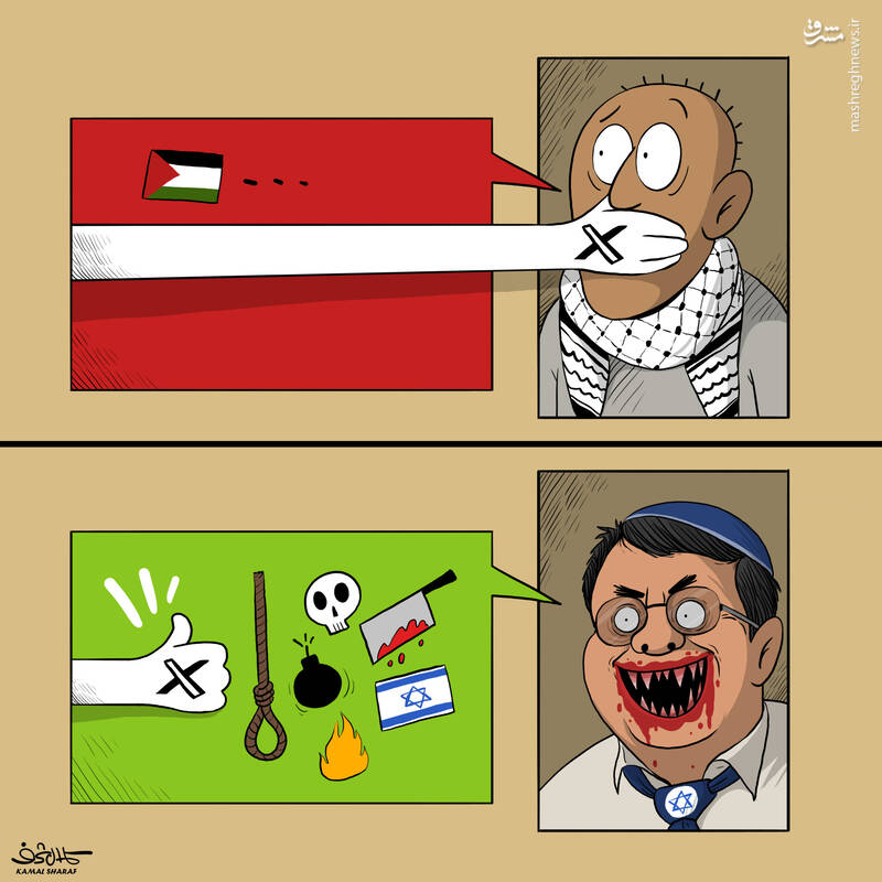 استاندارد دوگانه قوانین توئیتر سوژه کارتونیست یمنی شد