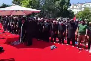 فیلم/ اقامه نماز ظهر عاشورا در لندن