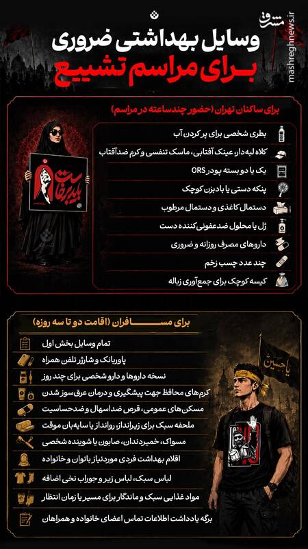 اینفوگرافیک/ وسایل بهداشتی ضروری برای مراسم تشییع