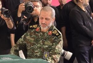 حضور سردار موسوی در مراسم بدرقه پیکر رهبر شهید انقلاب