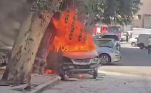 انفجار خودرو در نزدیکی هتل محل اقامت ماکرون در دمشق