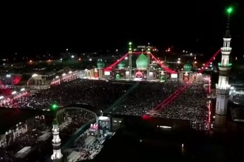 تصاویر هوایی از انبوه جمعیت در مسجد جمکران
