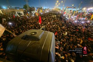 تصاویری از تشییع رهبر شهید انقلاب در کربلای معلی