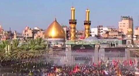 خیل عظیم مردم در بین‌الحرمین چشم‌انتظار پیکر امام شهید