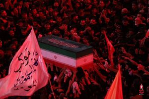 تصاویری از تشییع رهبر شهید انقلاب در کربلای معلی