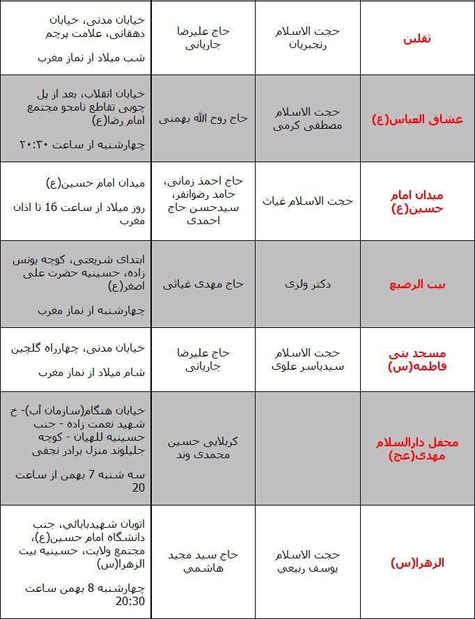 میلاد امام حسن عسکری(ع) هیئت کجا برویم؟