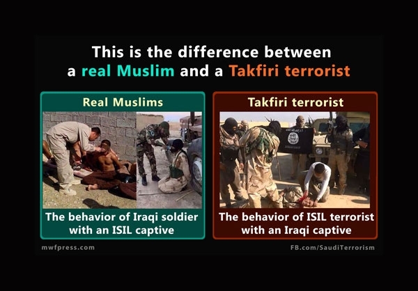 عکس/ تفاوت مسلمان واقعی با داعش