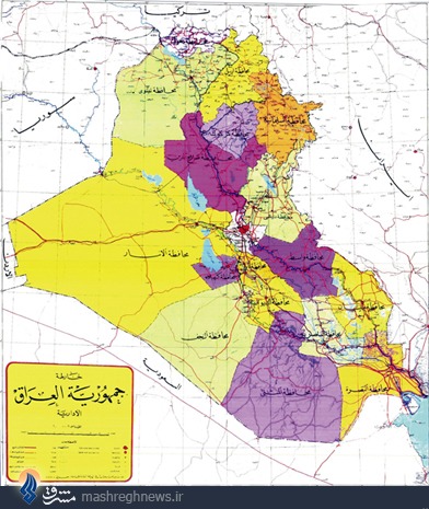 نقشه استان‌های عراق