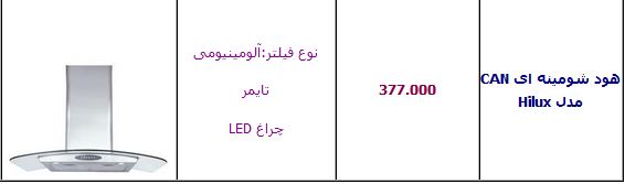 قیمت انواع هود آشپزخانه +جدول