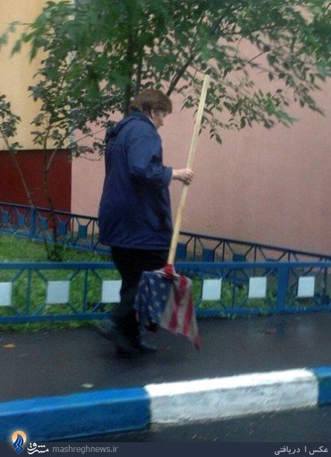 عکس/کاربرد پرچم آمریکا در نظافت