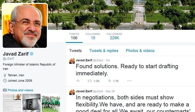 ظریف در توییتر: راه حل ها پیدا شد