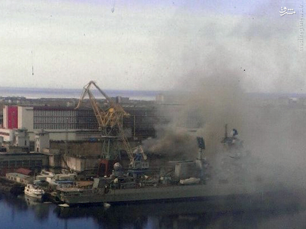 آتش سوزی در زیردریایی اتمی روسیه+عکس