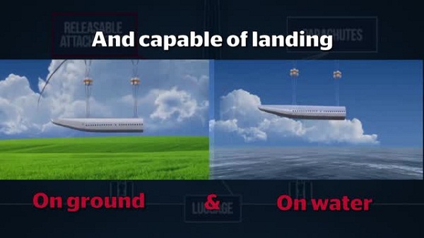 اختراع کابین‌های جدا شونده برای هواپیما به منظور حفظ ایمنی مسافران هنگام سقوط