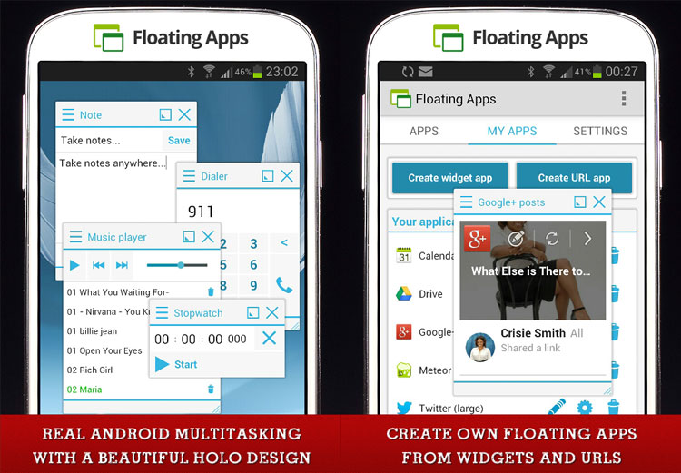 اجرای همزمان برنامه‌ها به صورت شناور با Floating Apps