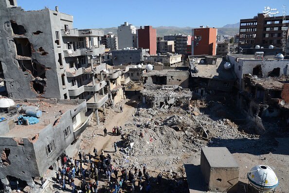 ویرانی کامل شهر کرد نشین جزیره ترکیه+تصاویر