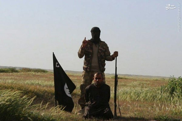 عکس/ اعدام فجیع مرد عراقی به دست جلاد داعش