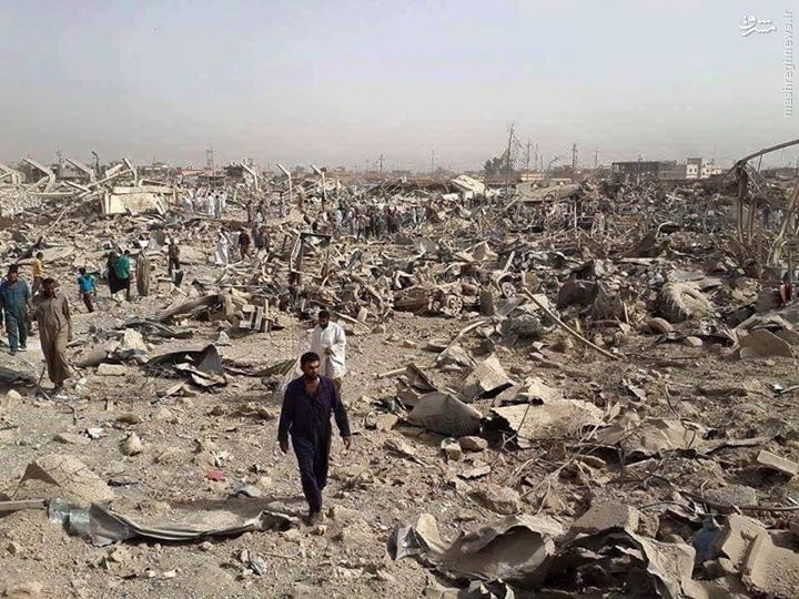 انهدام کامل 3 محله کرکوک در اثر انفجار کارگاه بمب سازی داعش