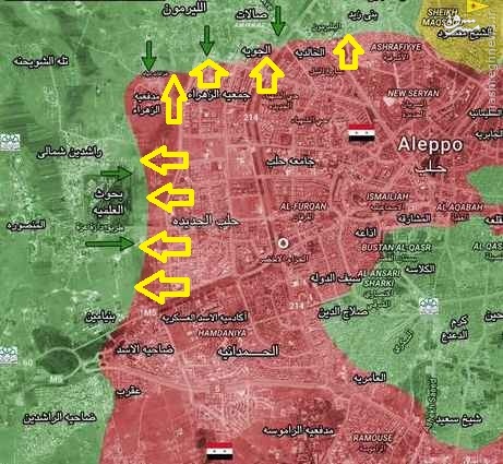ادامه نبردها در شمال  وغرب حلب/آرایش تهاجمی ارتش سوریه علیه مواضع تروریستها/انتحاری سعودی در جمعیت الزهراء/تشدید نبردها در بحوث العلمیه