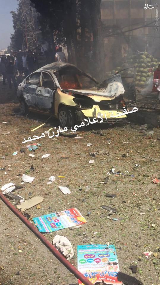 انفجار خودروی بمبگذاری شده در لاذقیه+عکس و فیلم