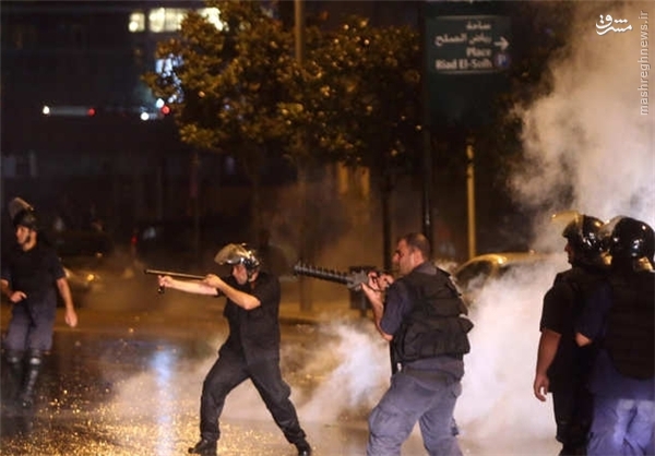 کشته و زخمی در تظاهرات شب گذشته لبنان +فیلم و عکس