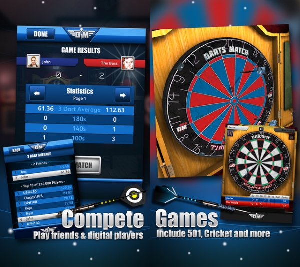 مسابقات دارت حرفه ای در بازی Darts Match