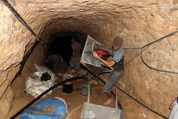 مصر تونلهای غزه را به آب بست+تصاویر
