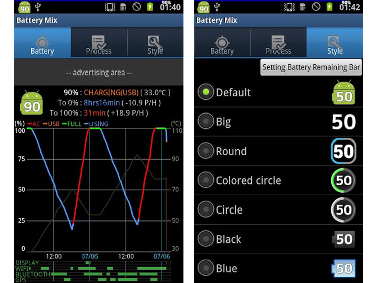 نظارت بر میزان مصرف اپلیکیشن ها از باتری موبایل با Battery Mix