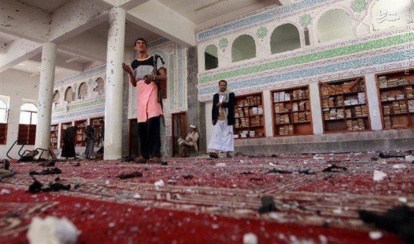 فیلم//لحظه حمله انتحاری در مسجد بلیلی صنعا