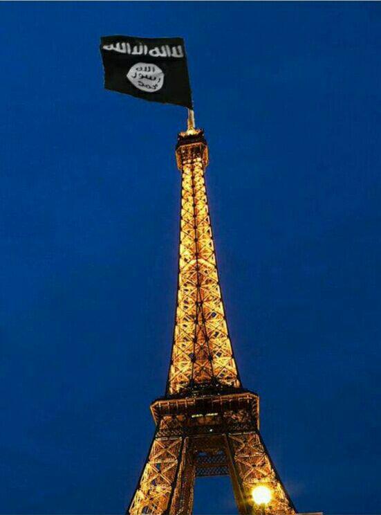 طرح/ پرچم داعش بر فراز برج ایفل
