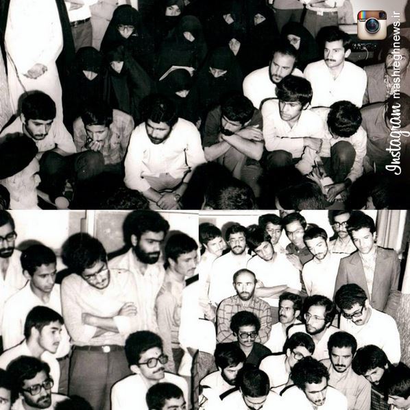 عکس/ اصغرزاده، میردامادی و محمود احمدی نژاد در دیدار با امام خمینی(ره)