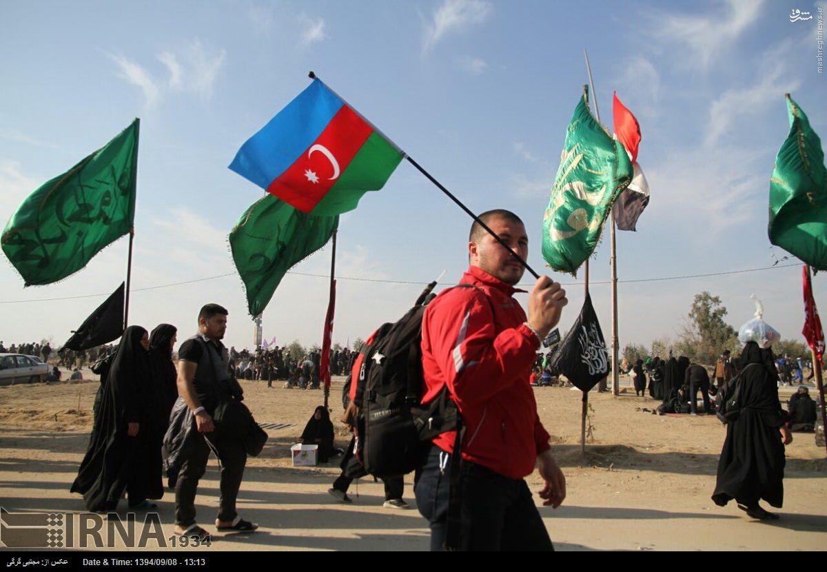 عکس/ مسلمانان جمهوری آذربایجان در راهپیمایی اربعین